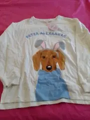 Peter Alexander sz 2+ dog rabbit Easter long sleeve pj shirt New