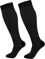 [Caihoyu] Solid Color Pure Plain Compression Socks for Women Cute Circulation Long Socks High Mens Socks Toddler Socks for Teen Climbing, Multi