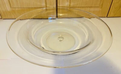 RARE BLENKO HUGE PLATTER / BOWL 18" GLASS MID CENTURY PIECE W STICKER
