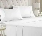Pack of 2, 66" x 104" Flat Sheets Twin Size Cotton Premium Quality in White