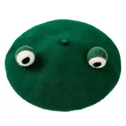 Handmade Cartoon Hat Green for Frog Eyes Cosplay Vintage Beanie