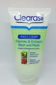 6x CLEARASIL DAILY CLEAR VITAMINS & EXTRACTS WASH AND MASK 150ML NEW (AVOCADO)