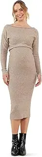 [Ripe] Maternity Tobie Off Shoulder Knit Dress Mocha