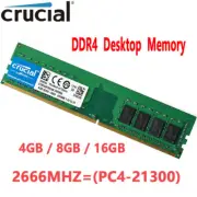 Crucial DDR4 4GB 8GB 16GB 2666 Mhz PC4-21300 288pins Desktop Memory Dimm Ram