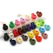 50x Double Hole Toggle Cord Stopper Lock End Drawstring Spring Loaded Holes