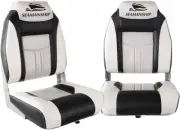 Seamanship 2X Folding Boat Seats Seat Marine Seating Set All Weather Swivels GR
