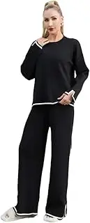 [Generic] Womens European and American and Winter Thickened Casual Contrasting Color Long-Sleeved Two Piece Sets Outifits