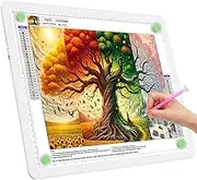 TOHETO A3 Light Table for Diamond Painting, Ultra Bright Light Box with Side Buttons, LED Light Pad for Tracing, Light Plate for Sketching, Drawing, Tattoo, Design (White)