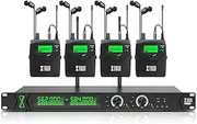 XTUGA RW2090 2 Channel Wireless in Ear Monitor System with 4 Receivers Monitoring with in Earphone for Stage, Studio, Exhibit