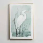 White Heron Framed Canvas Print, Right Facing