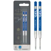 Parker Quink Gel Ink Refill Medium Blue Pack 2 1950364