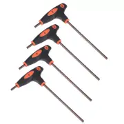 4pcs T-Handle Hex Key 4mm S2 Metric Size Wrench for Auto Maintenance Home Repair