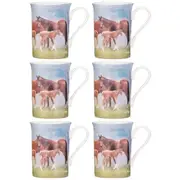 6x Ashdene Mares & Foals Paddock Family Fine Bone China Beverage Drinking Mug