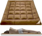 Down Mattress Topper - Soft Velvet Tatami Mats, Extra Deep Thick Mattress Topper | Breathable Mattress Protector for Home and Hotel, Relieve Body Stress