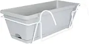 MYCENSE Lightweight Railing Planter with Rack for Outdoor Vegetable Box, White, as described