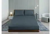 Shangri-La Linen Cashmere Touch Flannelette Fitted Sheet Combo Set Charcoal