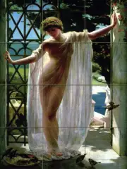 Art John Reinhard Weguelin Lesbia Ceramic Mural Backsplash Bath Tile #2602