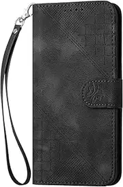 [GBWQPLJV] Flip Cover Butterfly Printed Non-Slip Phone Case Compatible with Sony Xperia 1 10 V Xperia1V XQ-DQ54 (2023) Stand Holder Anti-Fall Card Slots Phone Shell (Black,Xperia 1 V (2023))