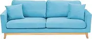 [Sarantino] 3 Seater Faux Velvet Sofa Bed Couch Furniture - Blue