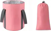 LKYJD Foot Bath Basin Portable Travel Collapsible Foot Basin Folding Foot Bath Tub Storage Bucket Soaking Feet Bucket for Camping Washing (Color : Pink A, Size : 31x36cm)