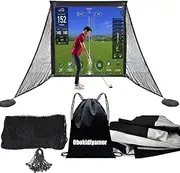 Golf Simulator Impact Screens Installed on Golf Hitting Net Frame- Sim Ball Simulator Impact Display Projection Screen with 10pcs Grommet Ropes for Outdoor/Indoor/Home