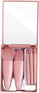 DRESSOOS 5pcs Set Makeup Brush with Mirror Makeup Caboodle Eye Shadow Applicator Cosmetics Cosmetic Brush with Mirror Eye Makeup Powder Brush Dye Manicure Kit Women Makeup Fiber Wool Pink