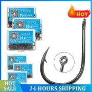 50/100 Pcs Fishing Hook Set Barbed Single Circle Carp Fishing Hook High Carbon S