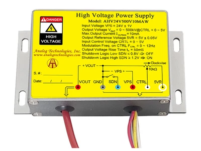 AHV24V500V10MAW High Voltage DC-DC Power Supply 24VDC Input 500V 10mA Output