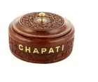 Wooden handmade chapati box Roti Dabba Casserole 8" Round Serving Casserole