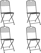 vidaXL Foldable Garden Chairs Set of 4- Robust Iron Frame - Anthracite Expanded Metal Mesh - Portable Outdoor Seating for Garden, Patio, Trips
