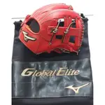 MIZUNO 美津濃 GLOBAL ELITE∞NEO立體金標立體LOGO 硬式日本製全牛皮棒壘球手套附原廠刺繡手套袋