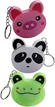 ORFOFE 3Pcs Cartoon Animal Keychain Measuring Tape Flexible Retractable Body Tape Measure for Sewing and Crafting Panda Frog Pig Designs present for Home and Office