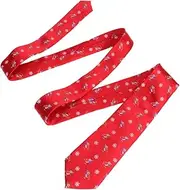 [SOESFOUFU] Christmas Necktie for Men Red Polyester Silk Tie Classy Present for Dad Boyfriend Festive Accessory