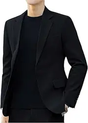 [Dawwoti] Men's Suits,Loose Slim Fit Lightweight Pocket Sport Coat,Blazers Suit for Winter Fall