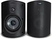 Polk Audio Atrium 6 Outdoor Speakers Black with Bass Reflex Enclosure | All-Weather Durability | Broad Sound Coverage | Speed-Lock Mounting System (Pair) (ATRIUM6-BLACK)
