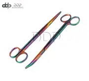 Lot Of 2 Metzenbaum Scissors 7" Str/ Cvd Multi Titanium Color Surgical Dental