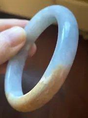 纯天然翡翠玉镯 53 mm Grade A Burmese Jadeite Bangle Untreated Elegance, Oval Shape