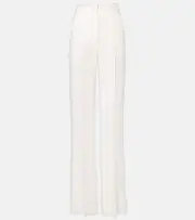[Max Mara] Max Mara Aversa high-rise linen wide-leg pants UK 12 white