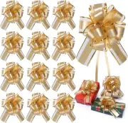 12 Pcs Large Christmas Bows for Gift Wrapping,6 Inch Wide Xmas Pull Bows for Pre