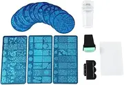 QANYEGN Flower Fores Nail Stamp Plates Set, Nail Art Stamping Scraper Sets, Nail Stamp Plates for Print Manicure Salon