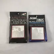 Star Trek Laser Hologram Boxes Set 2 Next Generation & Original Series NOS