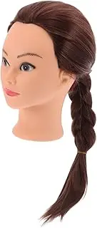 Ipetboom Realistic Fiber Wig Stand for Styling and Braiding Practice Hairdressing Mannequin Head Stand