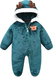 [Mokitoni] newborn girls fleece snowsuit jumpsuit baby christmas costumes for 0-3 months boy