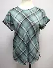 J. Jill Soft Casual Top Plaid Juniper Green Modal Cotton Blend Women's XS New