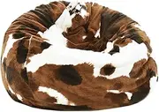 Bean Bag Chair Cover Cow Printed Plush Animal Storage Bean Bag Chair (Cover Only No Fillers) Living Room Washable Bean Bag Lazy Sofa(Dairy Cow)