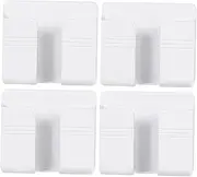 BATHVEVE 4pcs Wall Storage Rack No Punching Phone Charging Boxes Easy Installation Mobile Organizer for Remote Controls Cables Items for Bedroom Living Room Kitchen Office