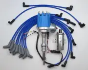 small cap FORD 5.0L 302 EFI to Carb HEI Distributor +CHROME 45K COIL +PLUG WIRES