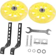 Yardwe 1 Set 's Bicycle Training Wheels Supplies Rear Cycling Helmet Walker Accessories Balance Training for Bikes Bike Train Wheels Yellow Plastic