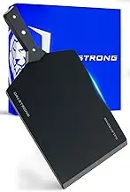DALSTRONG Cutting & Serving Board - Black Wood-Fibre Cutting Board - Non-Slip Feet - The Infinity Series - G10 Handle - Obsidian Black - Medium Size (23 cm x 28 cm)