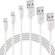 USB To 18W Lightning Cable For iPhone iPad (3 Pack, 2m, White)